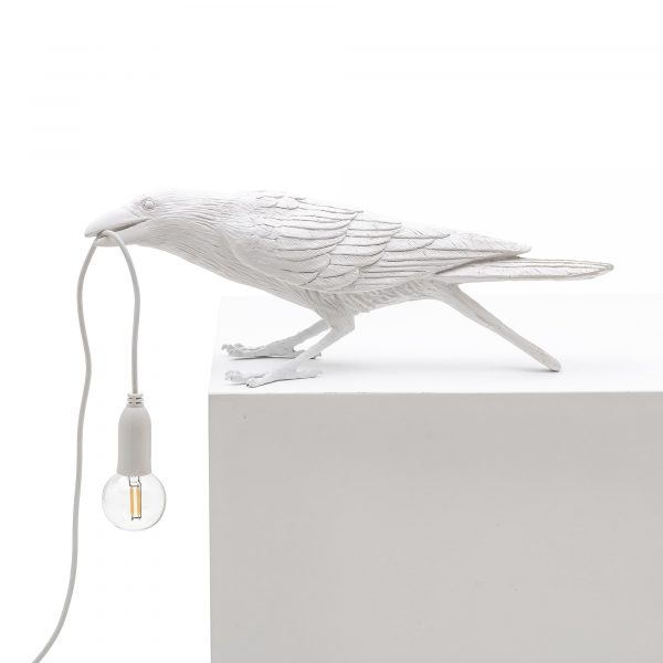 SELETTI Lampe Bird Playing Outdoor Blanc
