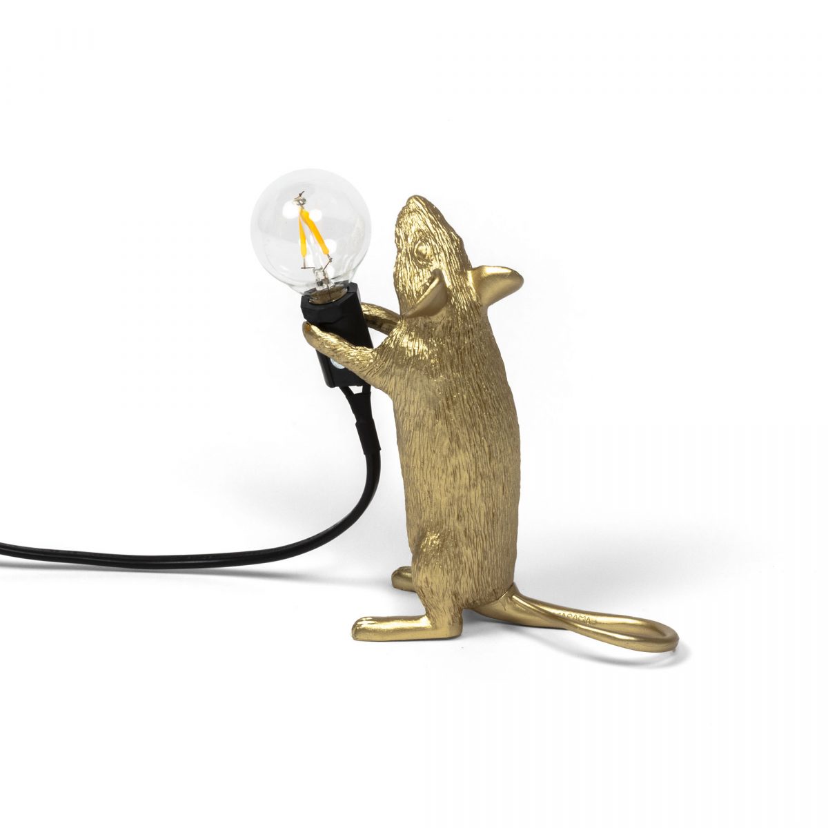 SELETTI Lámpara de Resina Ratón de Pie Mouse Lamp Oro