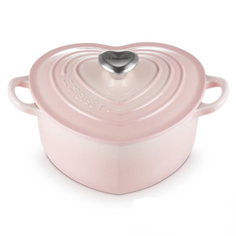 LE CREUSET ピンク ×ホワイト 20cm LE CREUSET Amour Heart Cocotte 20 cm Shell Pink - Erresse Shop