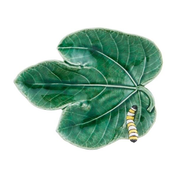 BORDALLO PINHEIRO Tray Fig with Caterpillar 18,5 cm