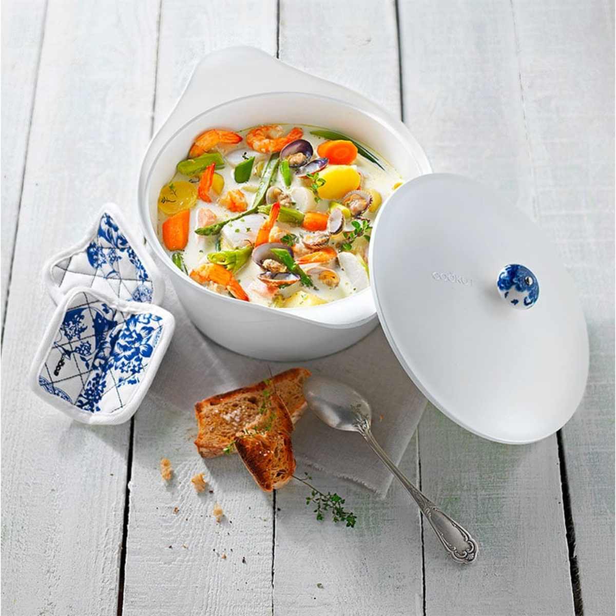 COOKUT Cocotte 24 cm White - Erresse Shop