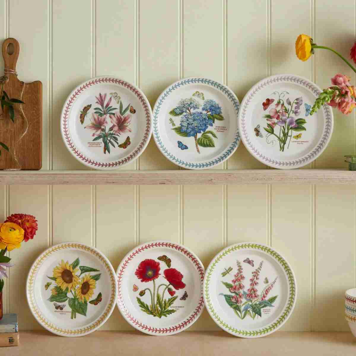 PORTMEIRION Botanic Garden Meadows Set of 6 Fruit Plates - Erresse