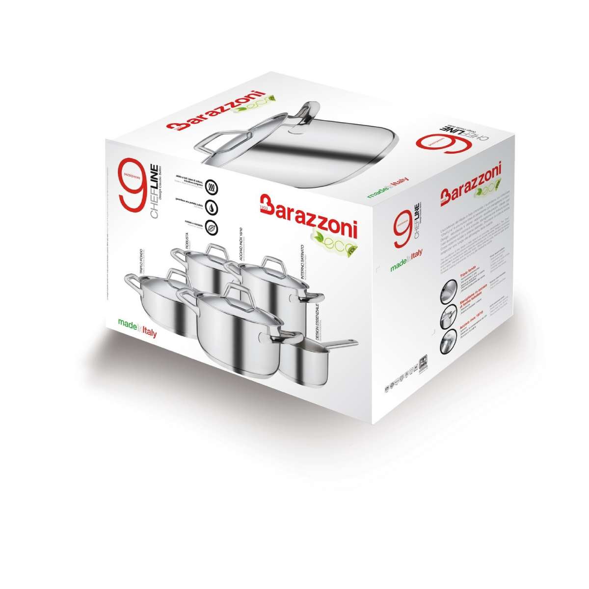 BARAZZONI Chef Line Set of 9 pieces - Erresse Shop